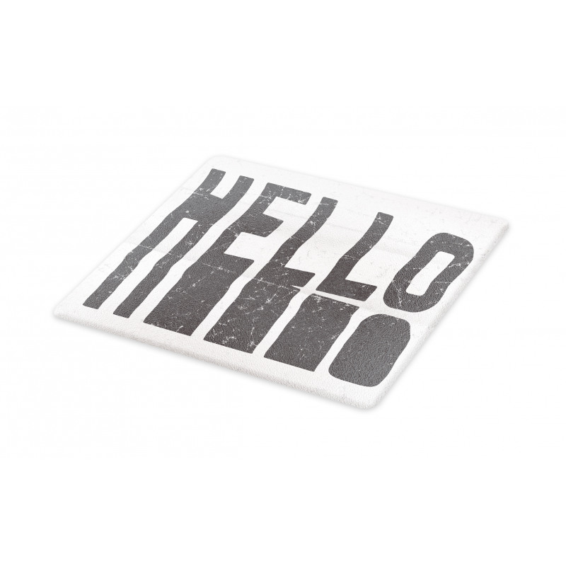 Hello Grunge Typography Art Cutting Board