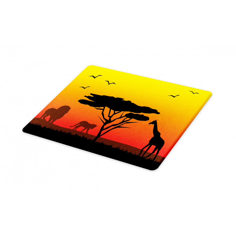 Savannah Animals Sunset Cutting Board