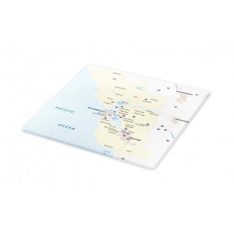 San Francisco Regions Map Art Cutting Board