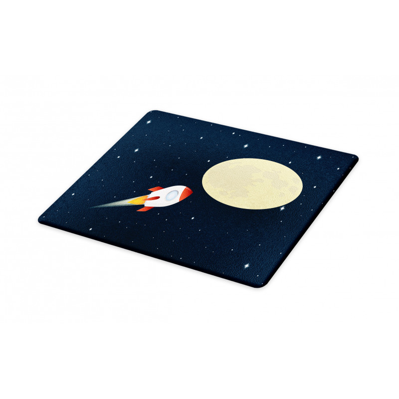 Flying Rocket and Moon Cutting Board