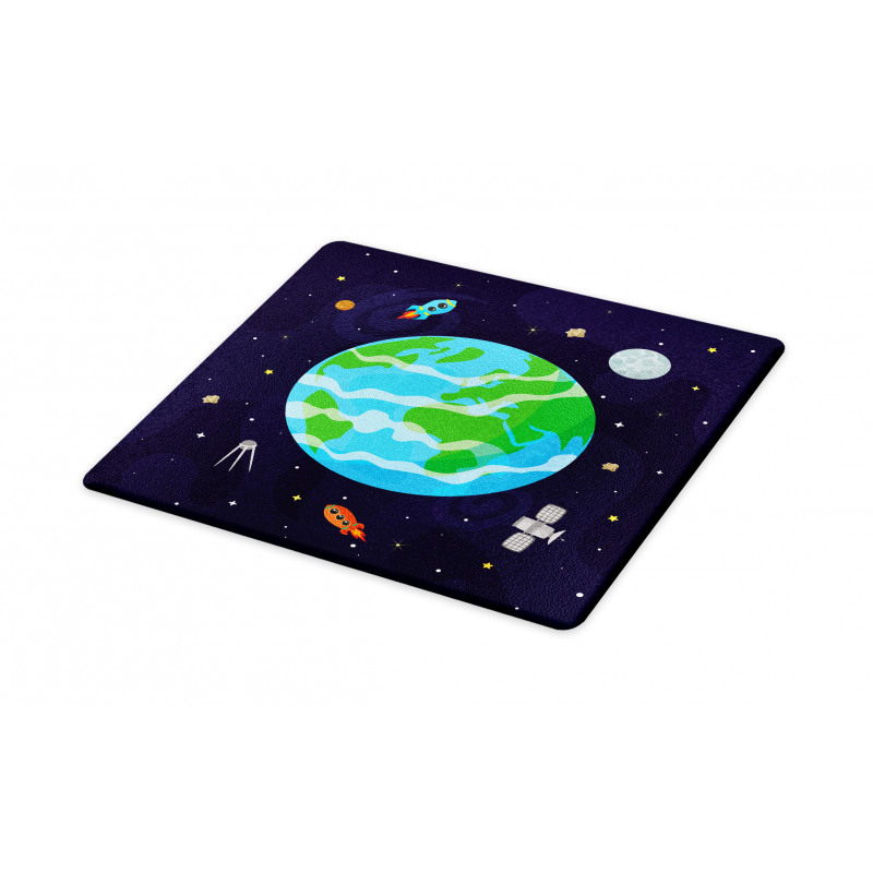 Celestial Cartoon Earth Cutting Board