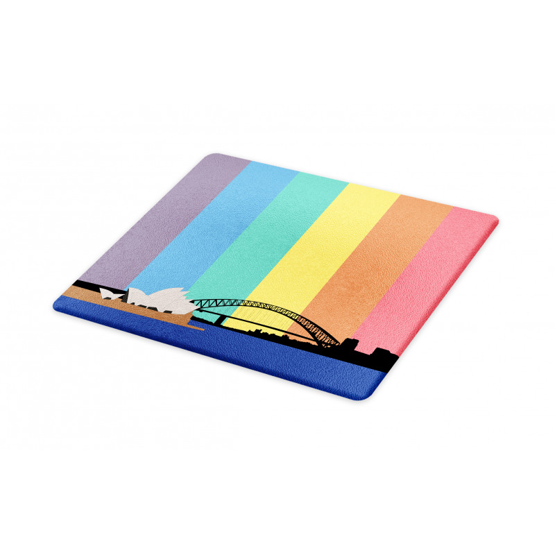 Sydney Building on Rainbow Cutting Board