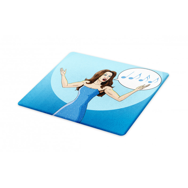 Comic Book Art Singing Woman Cutting Board