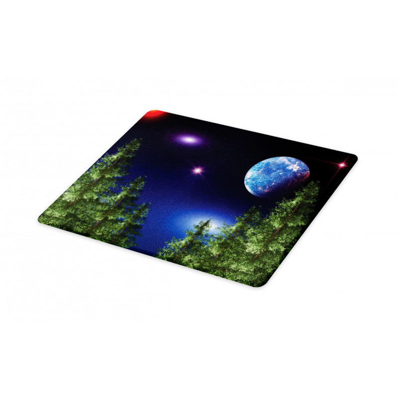 Cosmic Night Pine Trees Cutting Board