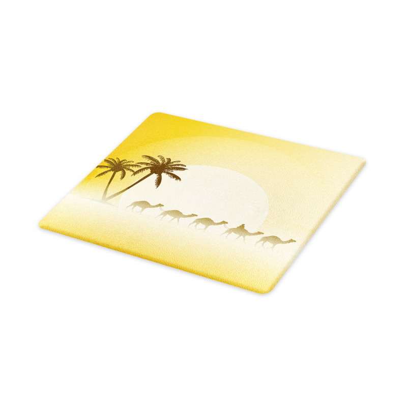 Camel Caravan and Palm Trees Cutting Board