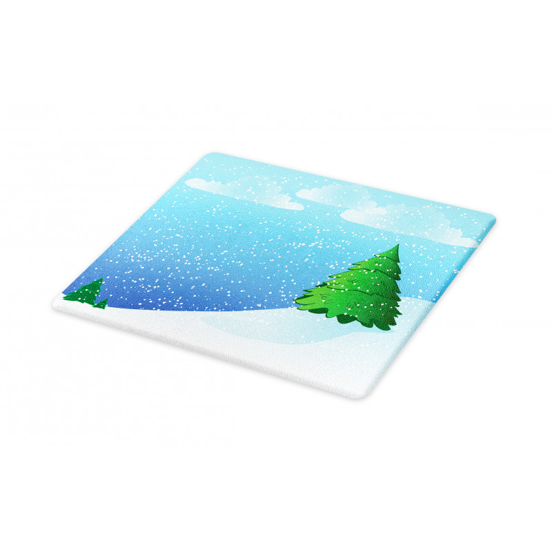 Snow Pouring onto Trees Cutting Board