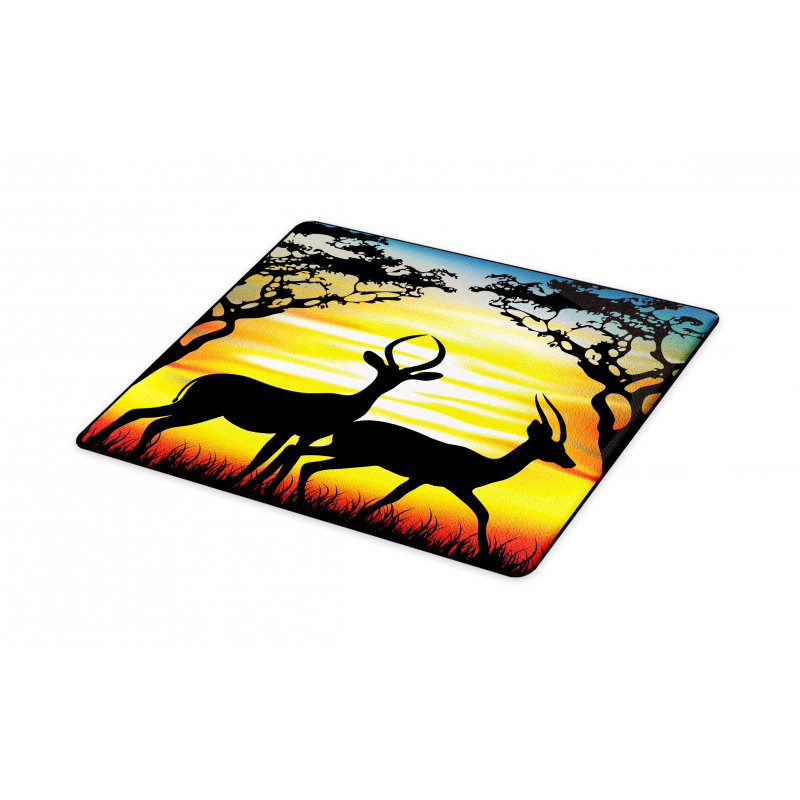 Animals on Sunset Cutting Board