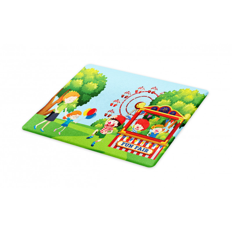 Cheerful Children at Fun Fair Cutting Board