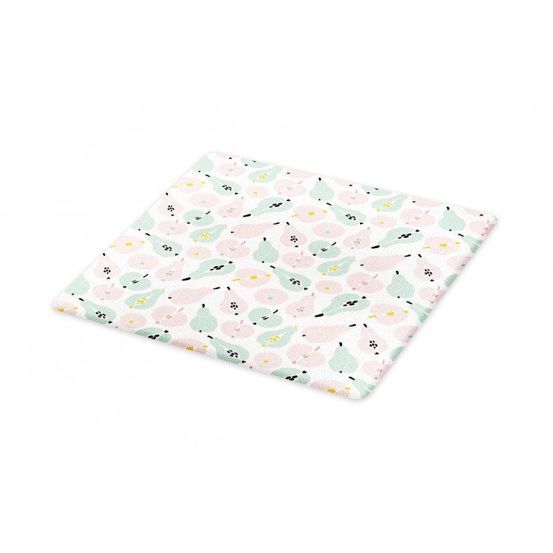 Apples Pears in Pastel Tones Cutting Board