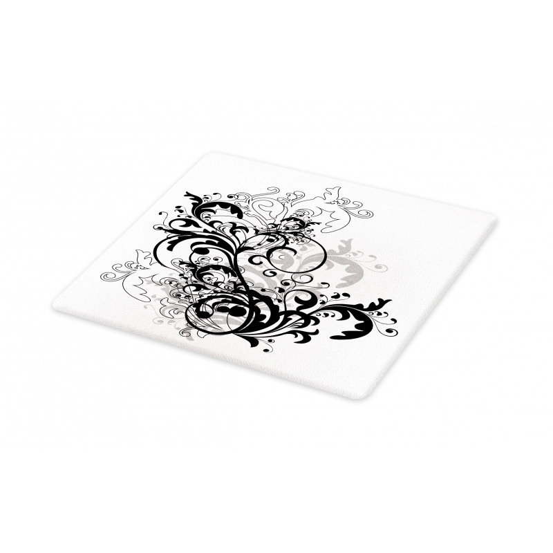 Monochrome Abstract Leaves Cutting Board