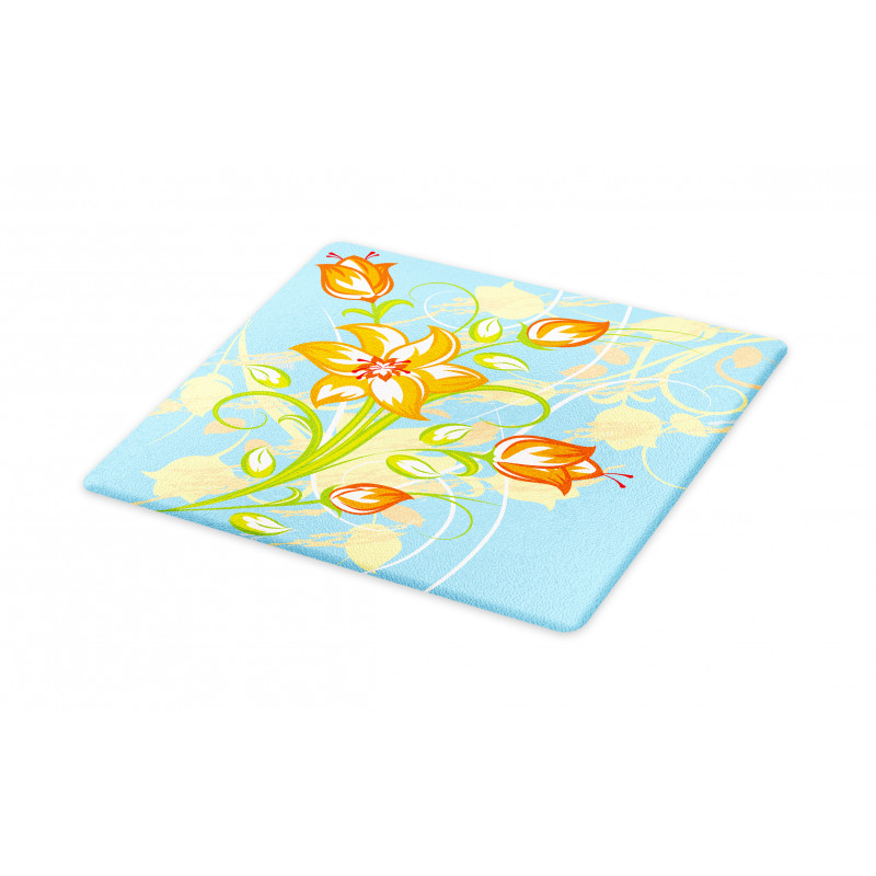 Retro Style Tiger Lily Art Cutting Board