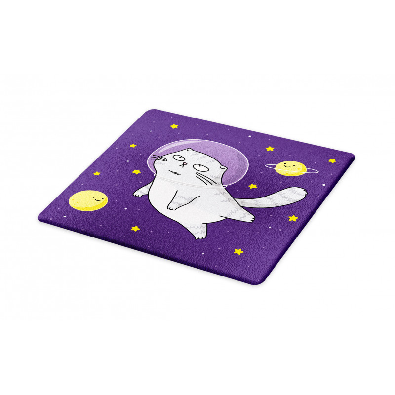 Cat Astronaut Cartoon Cutting Board