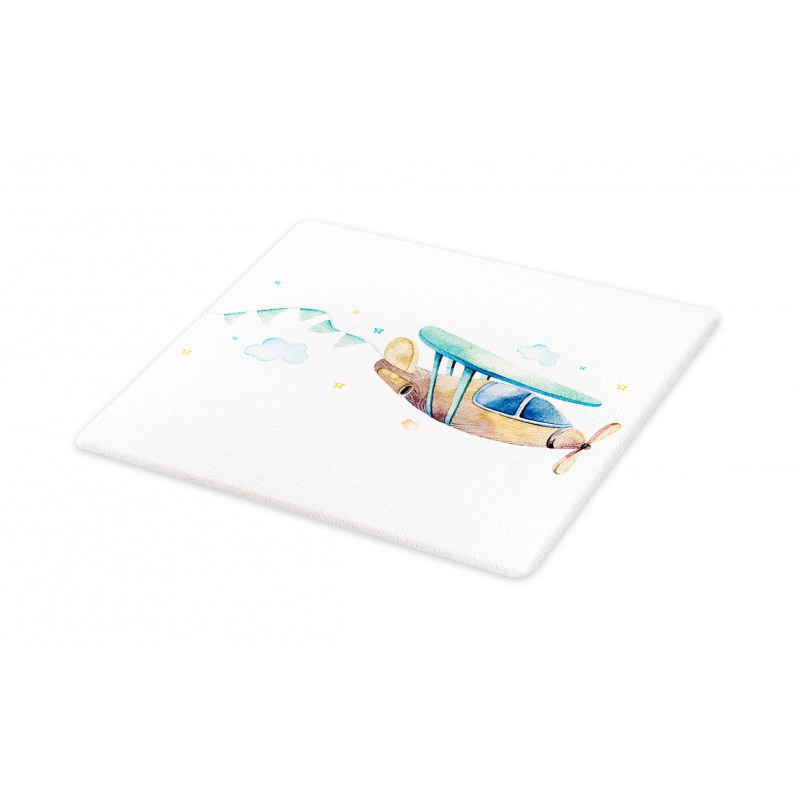 Nursery Airplane Cloud Stars Cutting Board