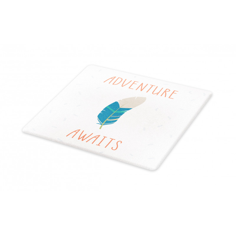 Feather and Text Cutting Board