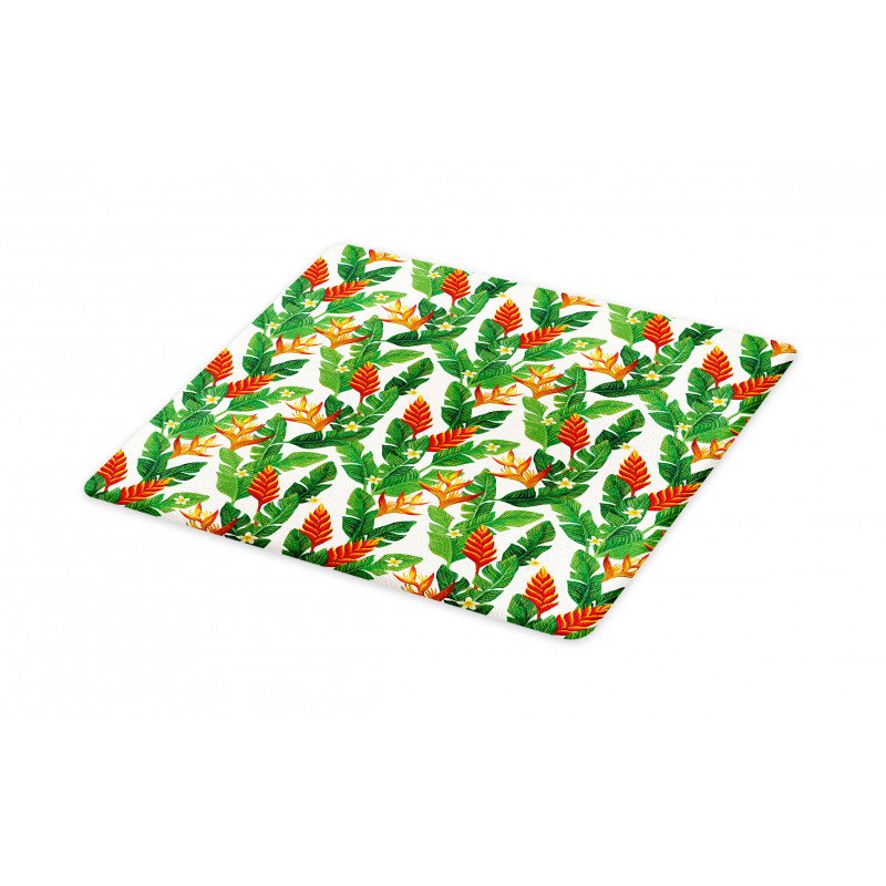 Vibrant Banana Leaves Art Cutting Board