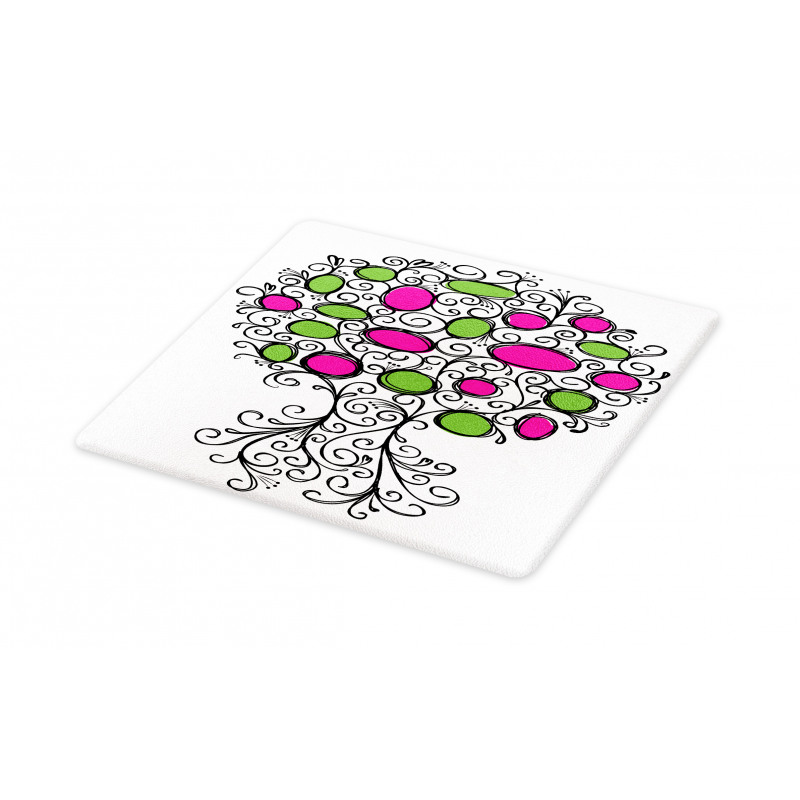 Pink Green Spring Tree Cutting Board