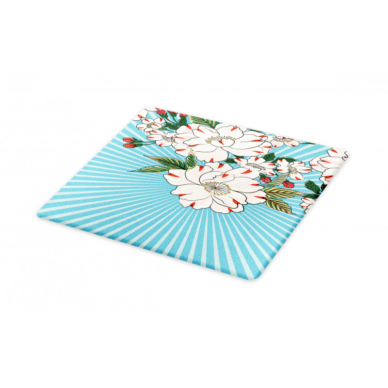 Floral Bloom on Retro Rays Cutting Board