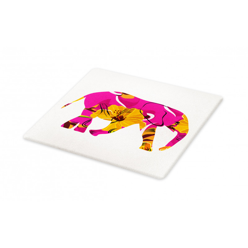 Elephant in Tropic Flowers Cutting Board