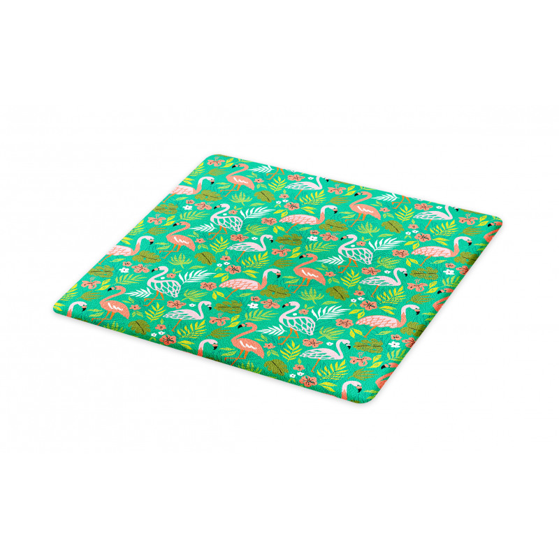 Caribbean Botany Flamingos Cutting Board