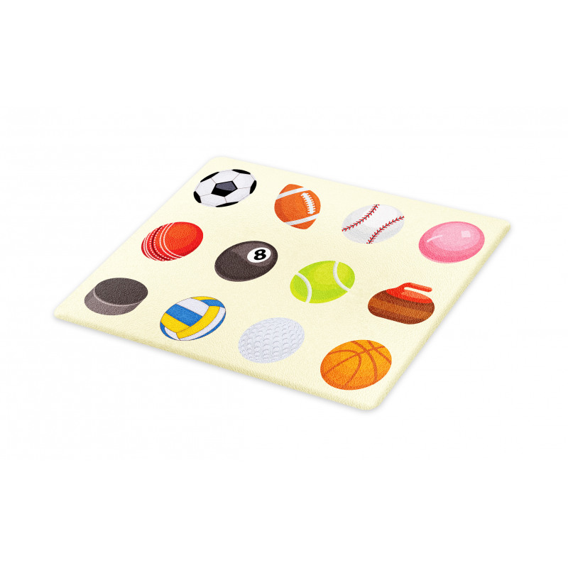 Different Sports Balls Layout Cutting Board