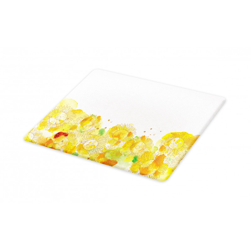 Watercolor Sunflowers Cutting Board