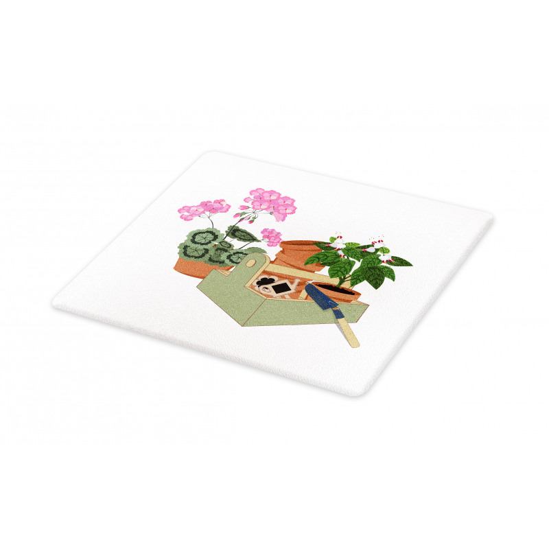 Flowers and Garden Tools Cutting Board