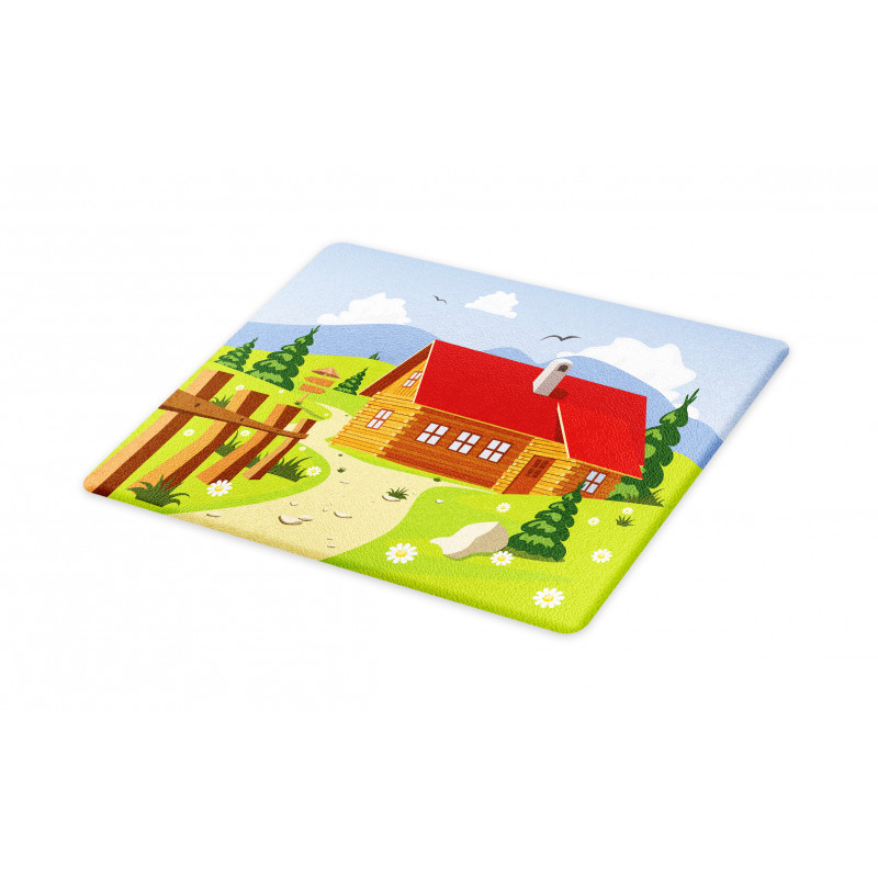 Chalet Image in Mountain Cutting Board