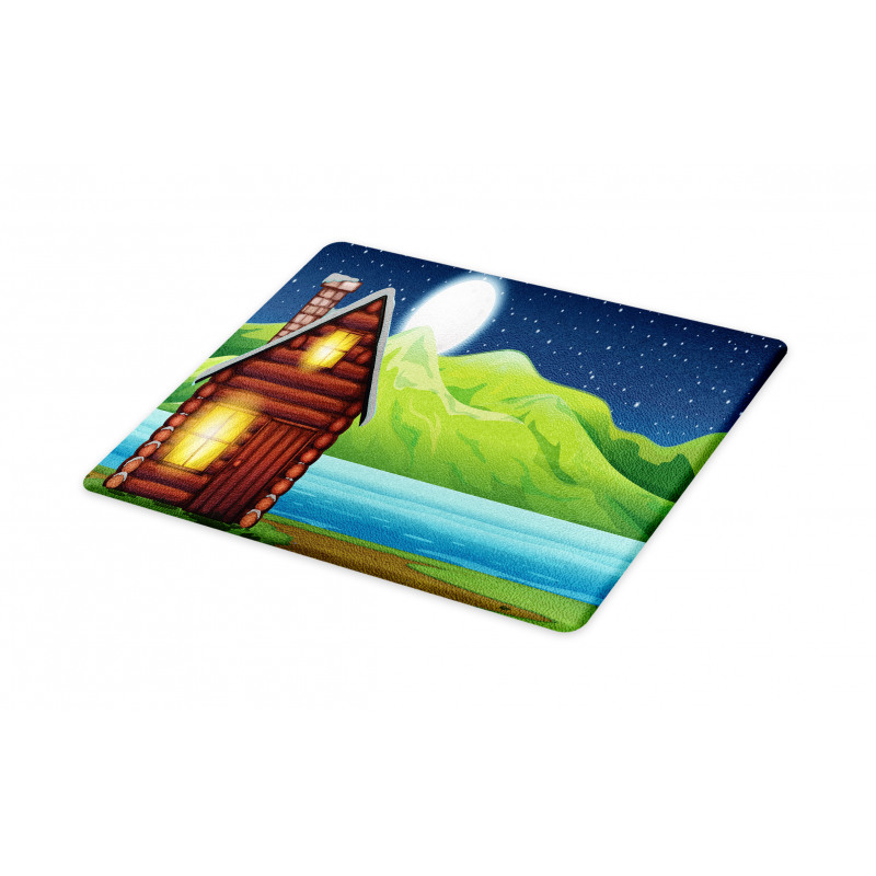 Cabin near River at Night Cutting Board