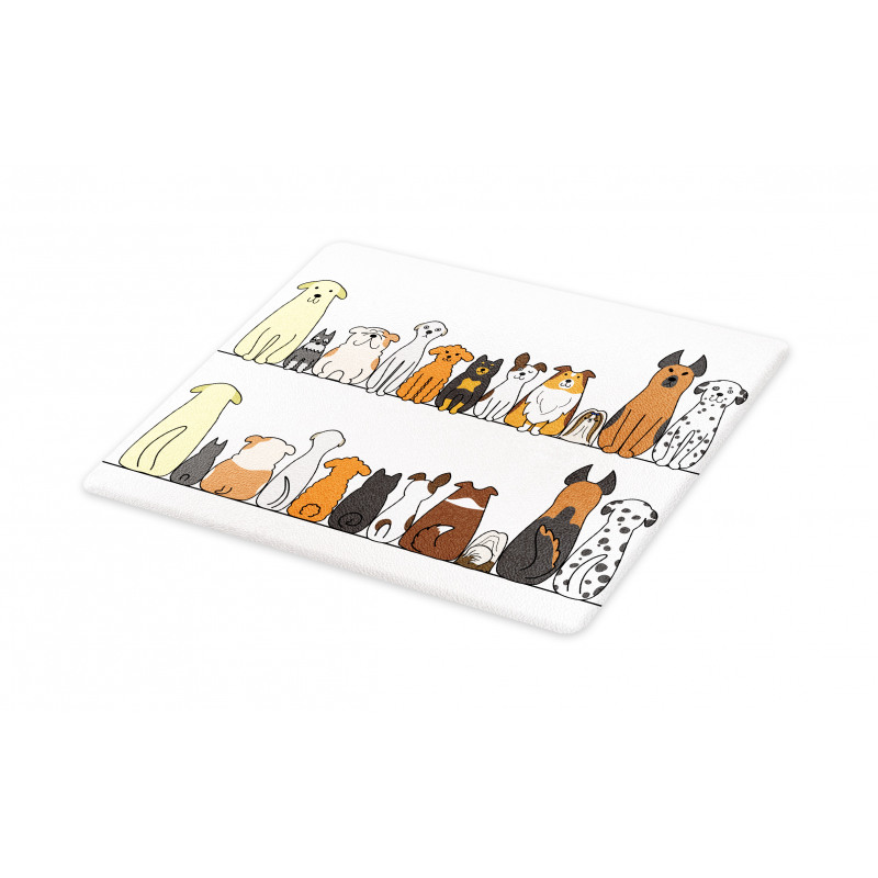 Dog Family in a Row Cutting Board