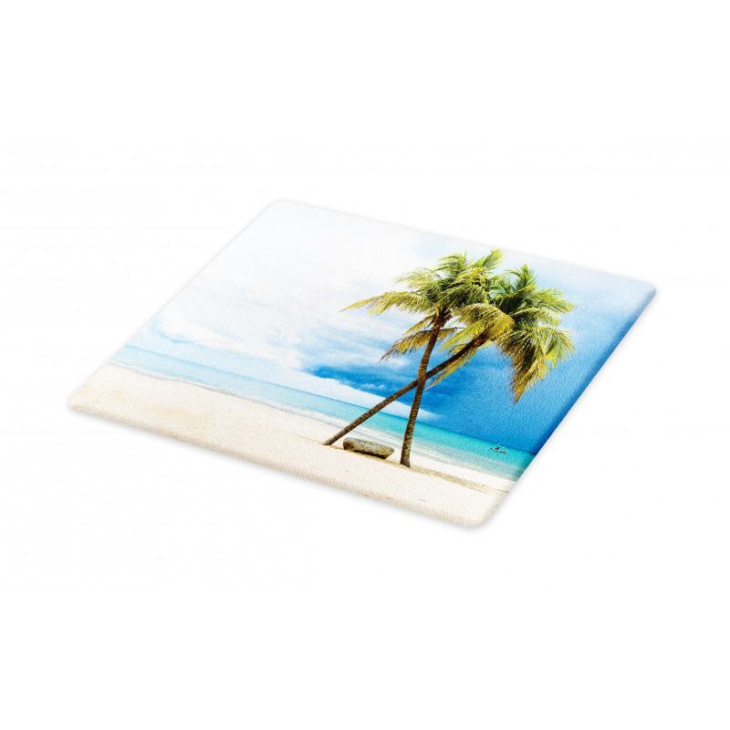 Beach Palm Trees Rock Cutting Board