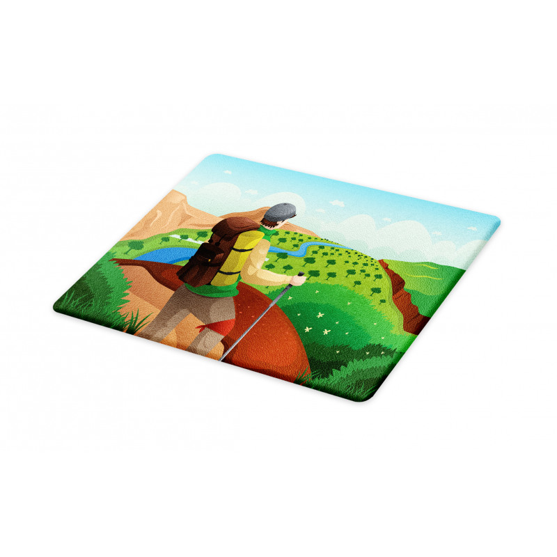 Man with a Backpack Hike Cutting Board