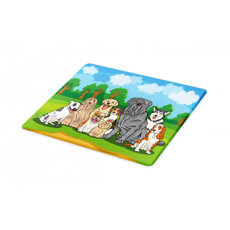 Park Landscape and Dogs Cutting Board