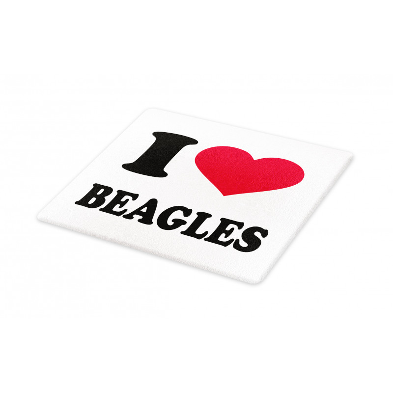 I Love Beagles Lettering Cutting Board