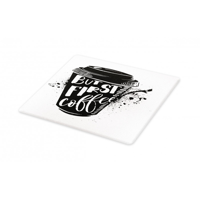 Black White Cup Cutting Board