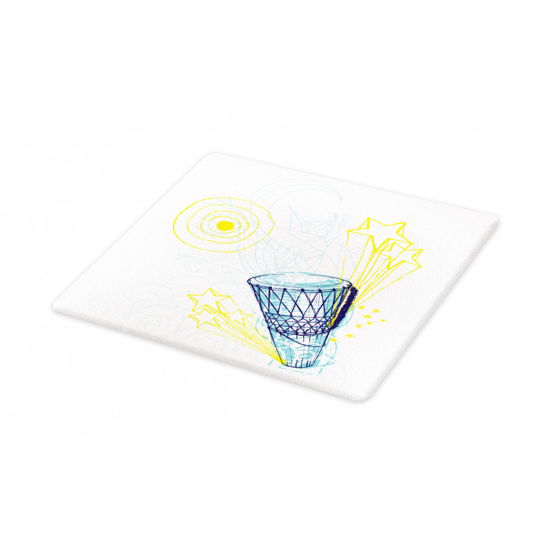 Yellow Indigo Blue Drawings Cutting Board