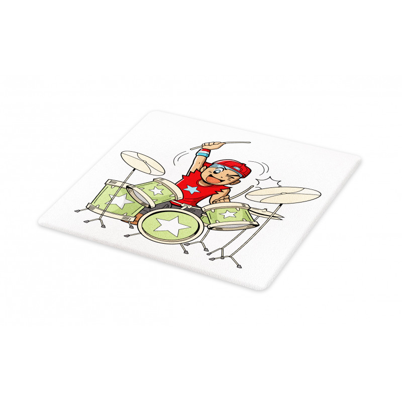 Cartoon Style Boy Drummer Cutting Board