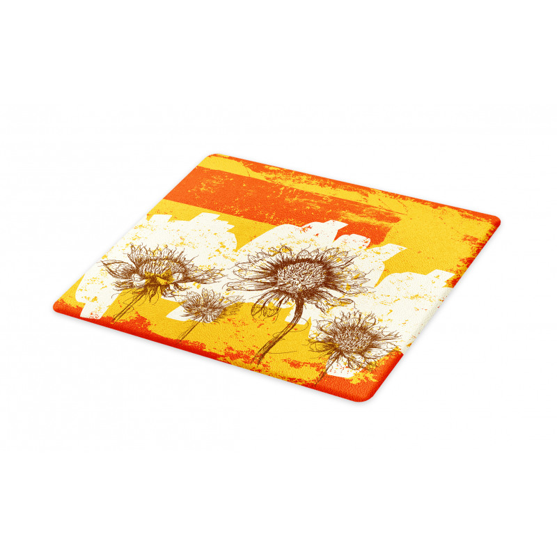 Abstract Drawing Flowers Cutting Board