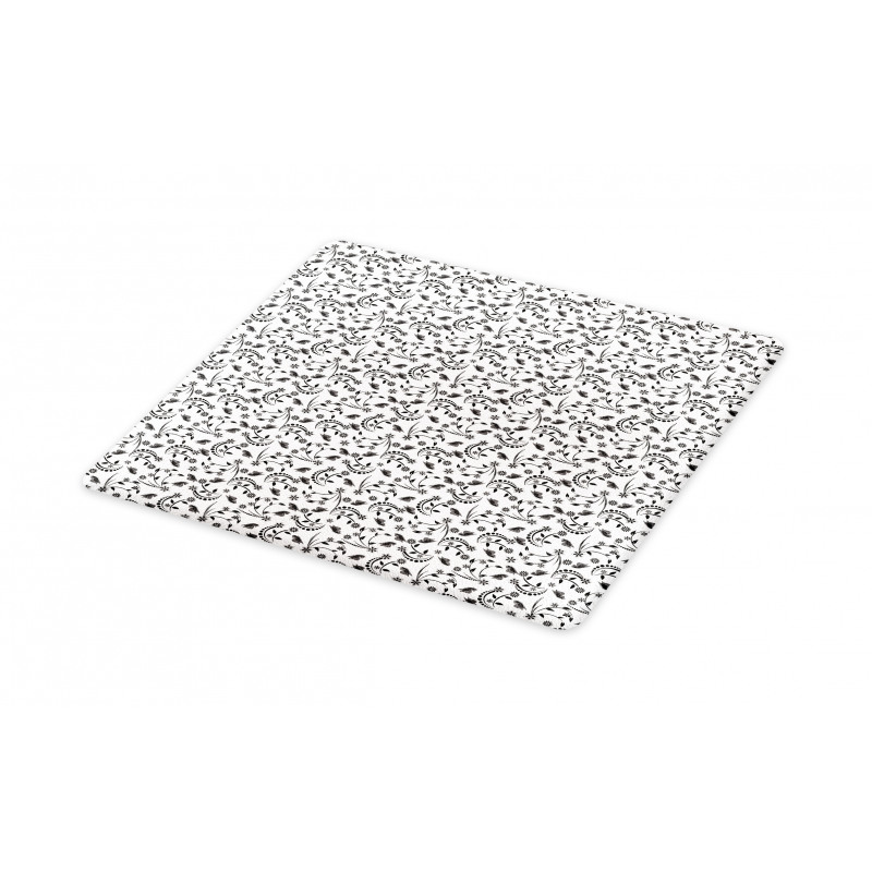 Greyscale Botanical Curl Cutting Board