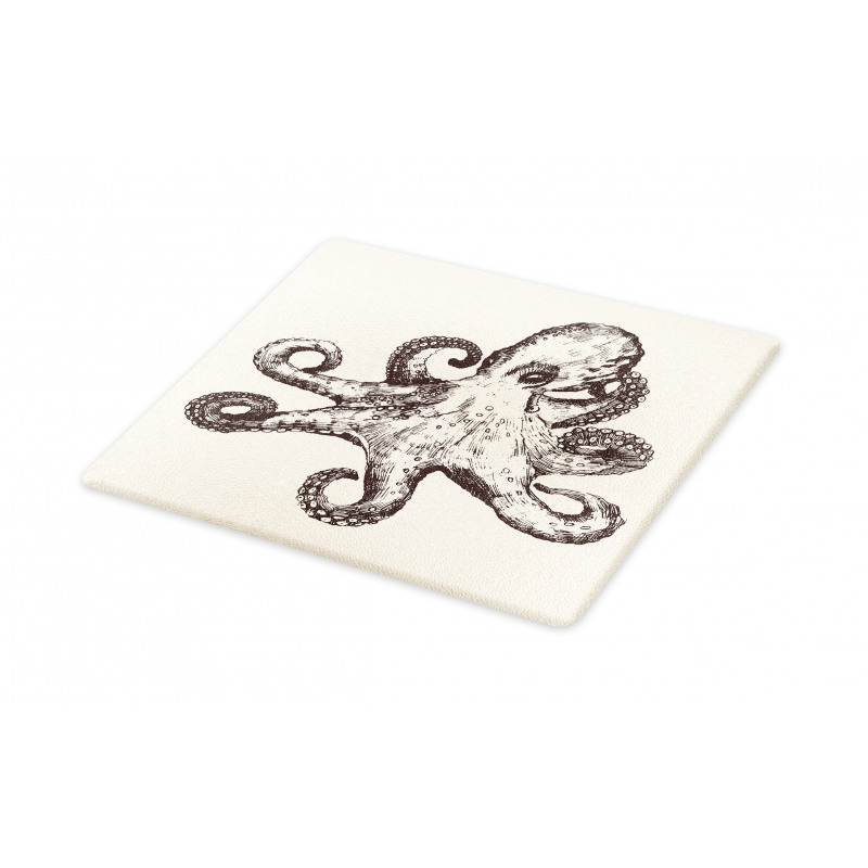 Retro Sea Animal Sketch Cutting Board