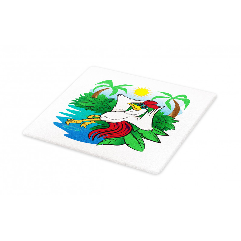 Rooster Exotic Paradise Cutting Board