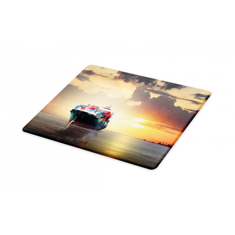 Cargo Ship at Sunset Photo Cutting Board