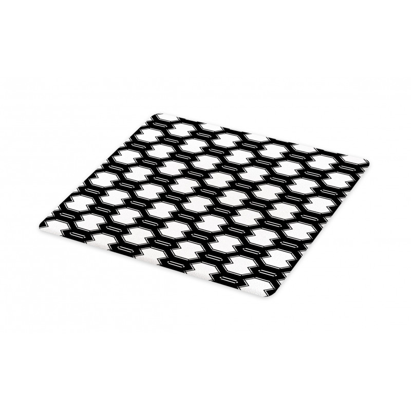 Monochrome Polygonal Grid Cutting Board