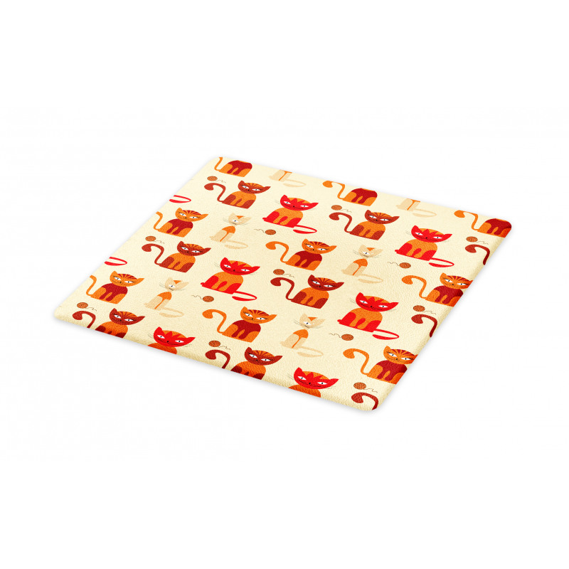 Cats in Paprika Orange Tone Cutting Board