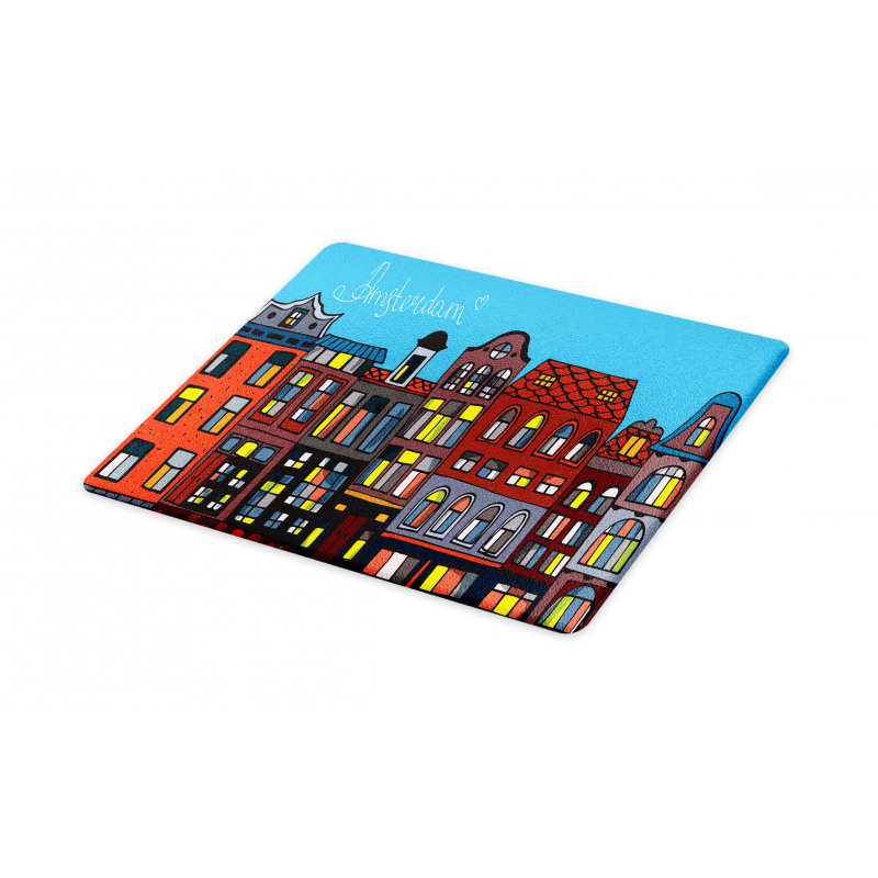 Graphic Colorful Houses Cutting Board