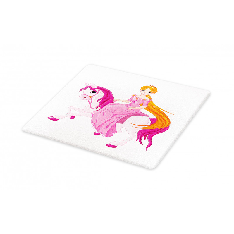 Princess on Pinkish Mane Horse Cutting Board