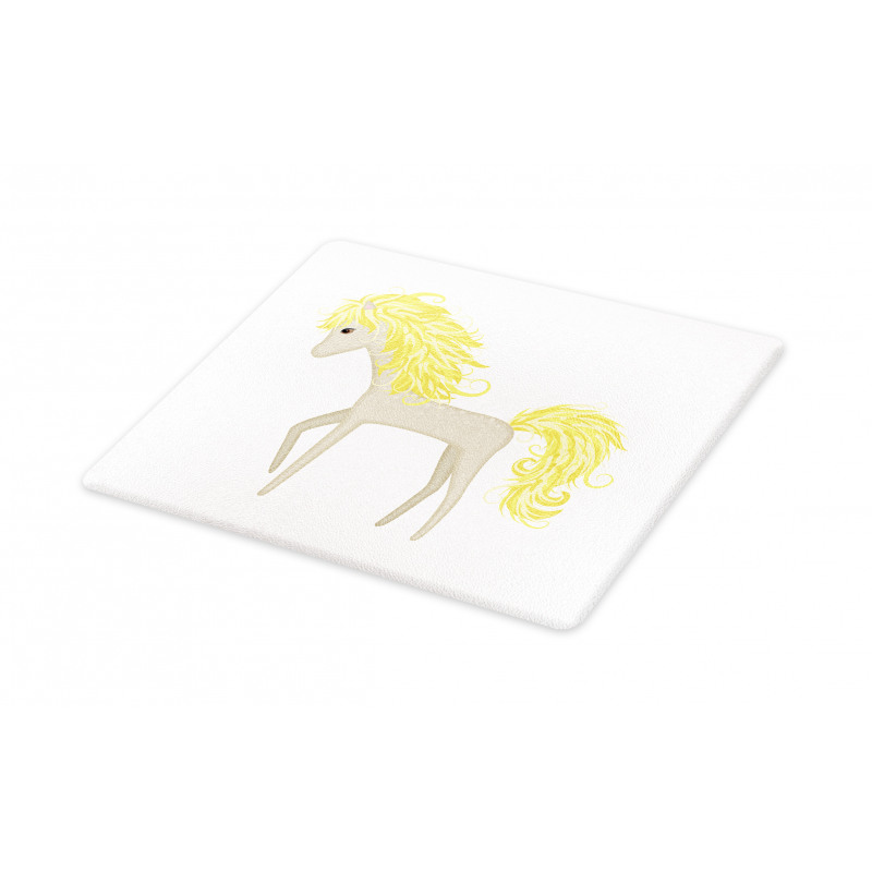 Blonde Little Horse Cartoon Cutting Board