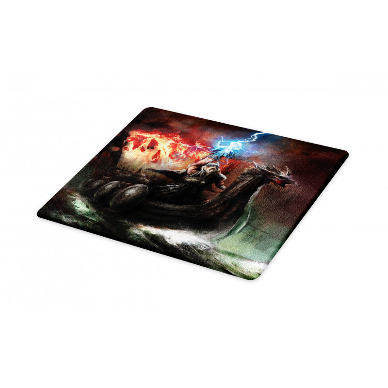 Vikings Boat Stormy Sea Cutting Board