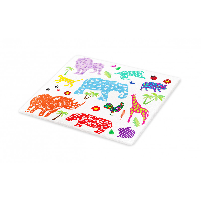 Wild Animals Floral Cutting Board