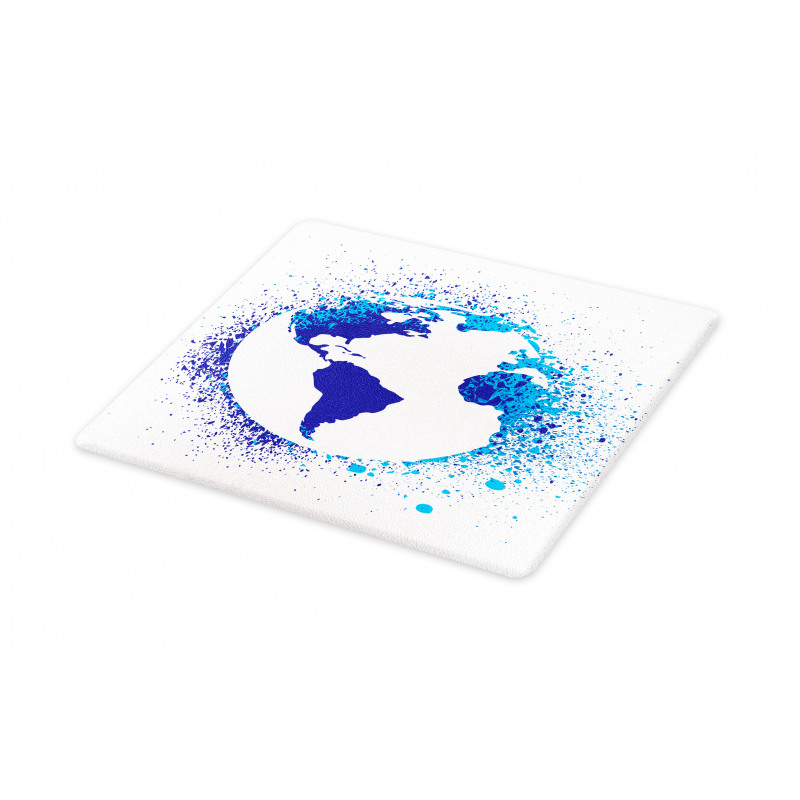 Globe Ink Effect Map Cutting Board