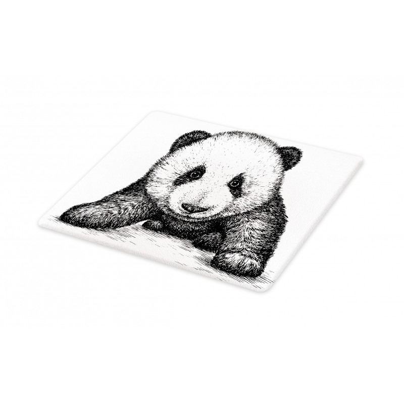 Baby Panda Bear Sketch Cutting Board